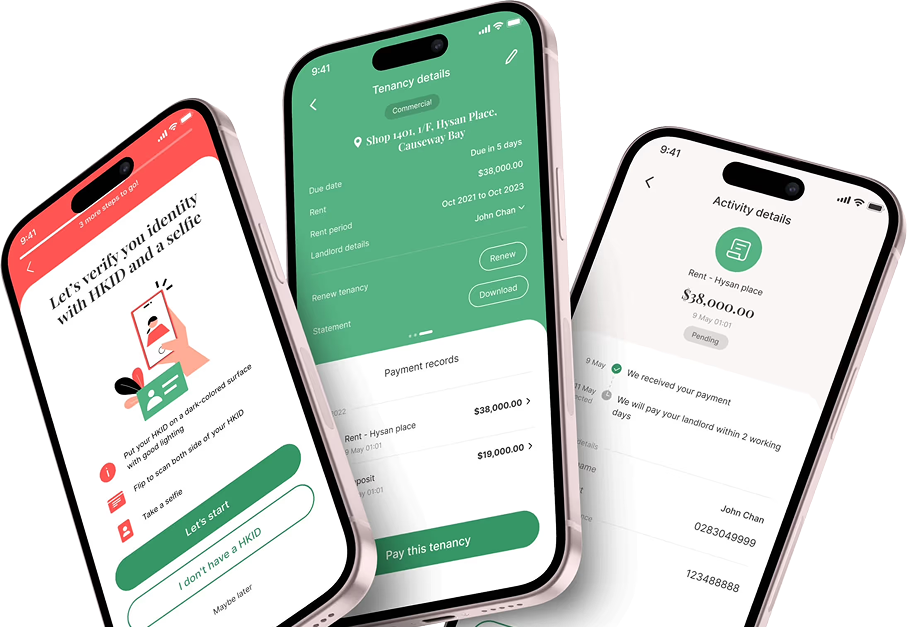 RentSmart App Showcase - Multiple Phone Screens
